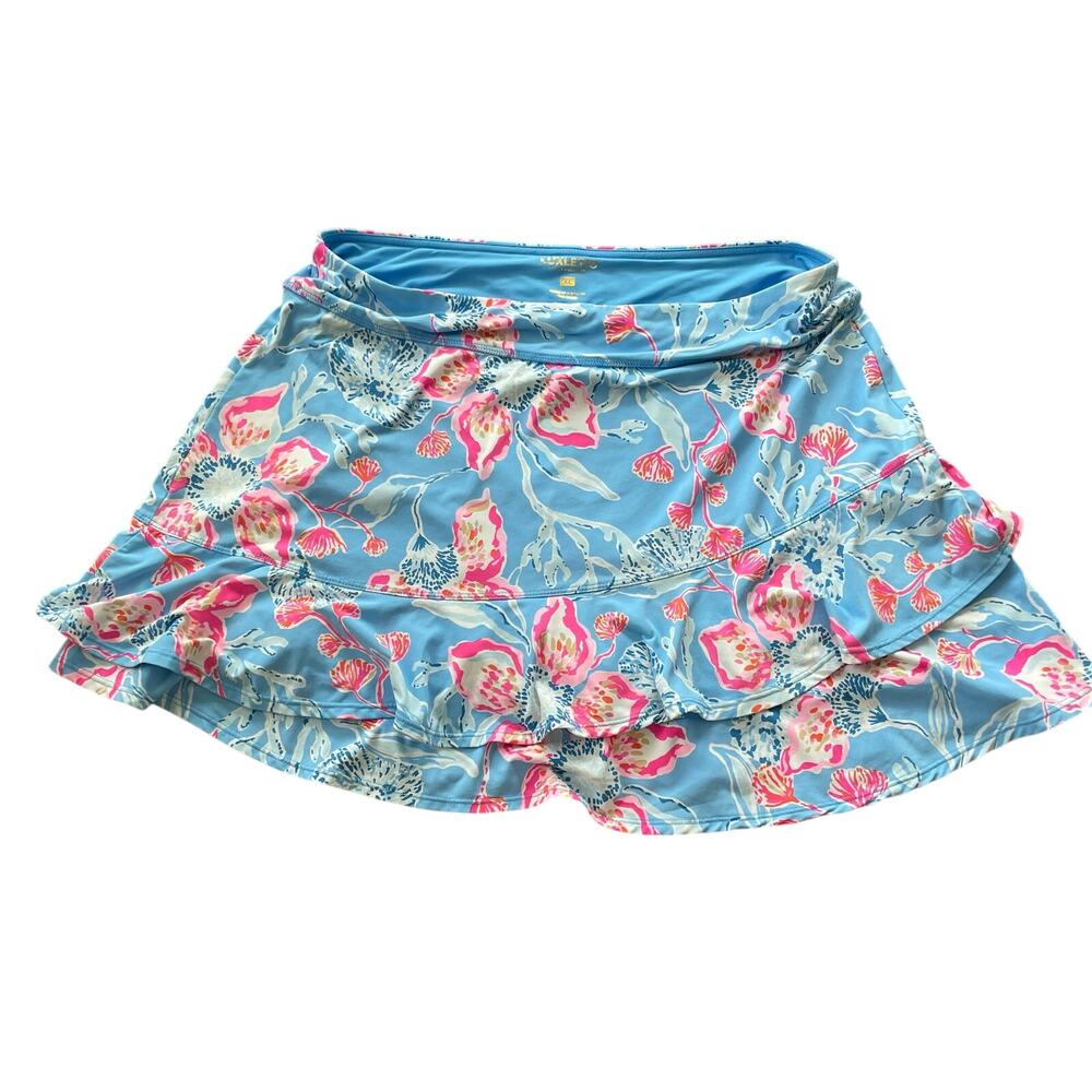 Lilly Pulitzer Luxletic Skort Skirt Bahamian Rhapsody XL SPF 50 Tennis Golf